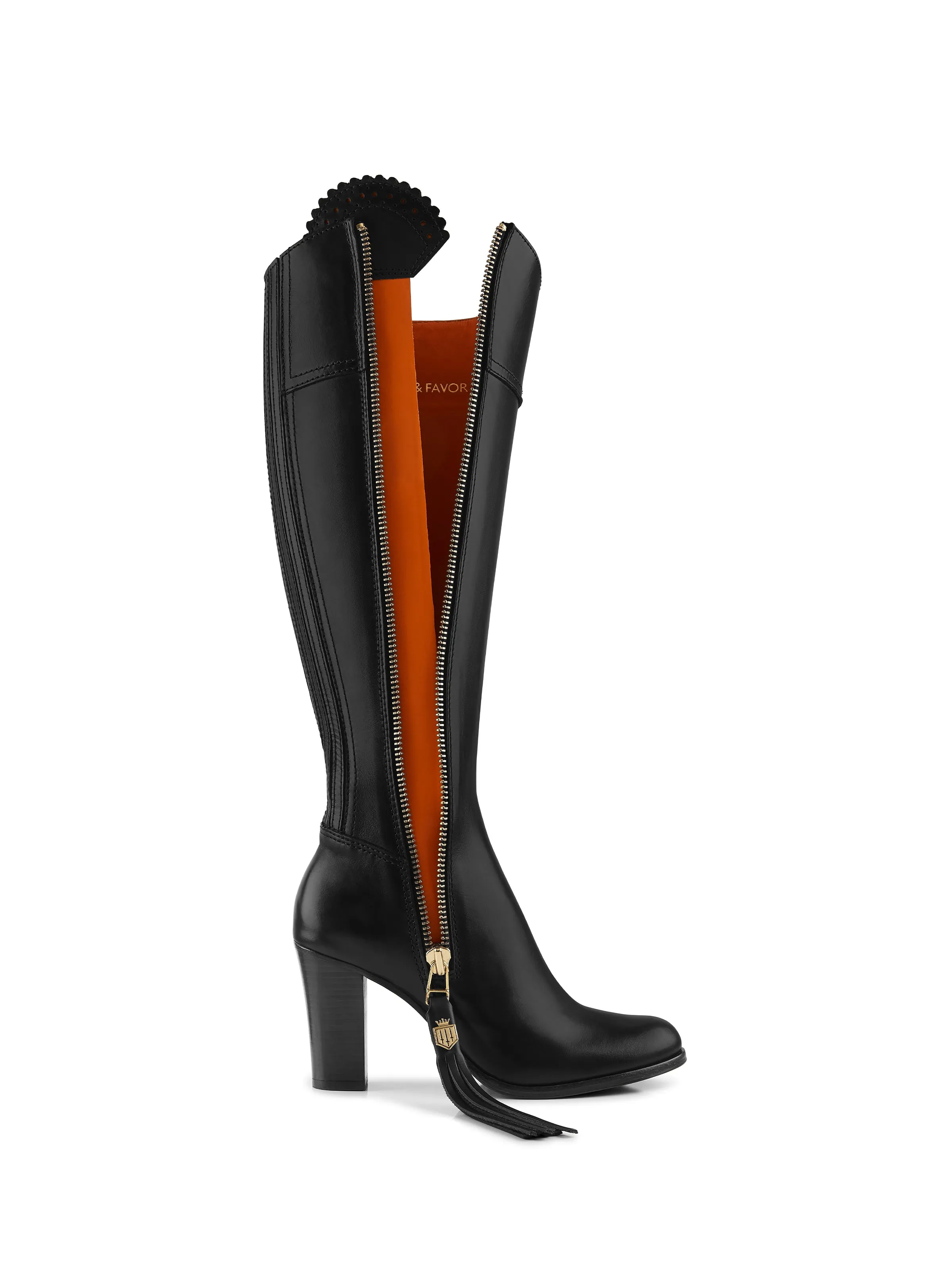 High Heeled Regina (Regular Fit) - Black Leather