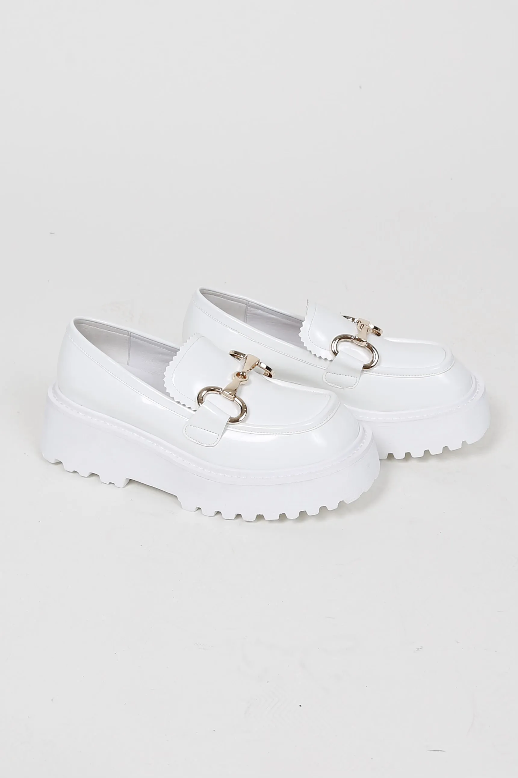 JEFFREY CAMPBELL | Skooled Lug Platform Loafer - White Box