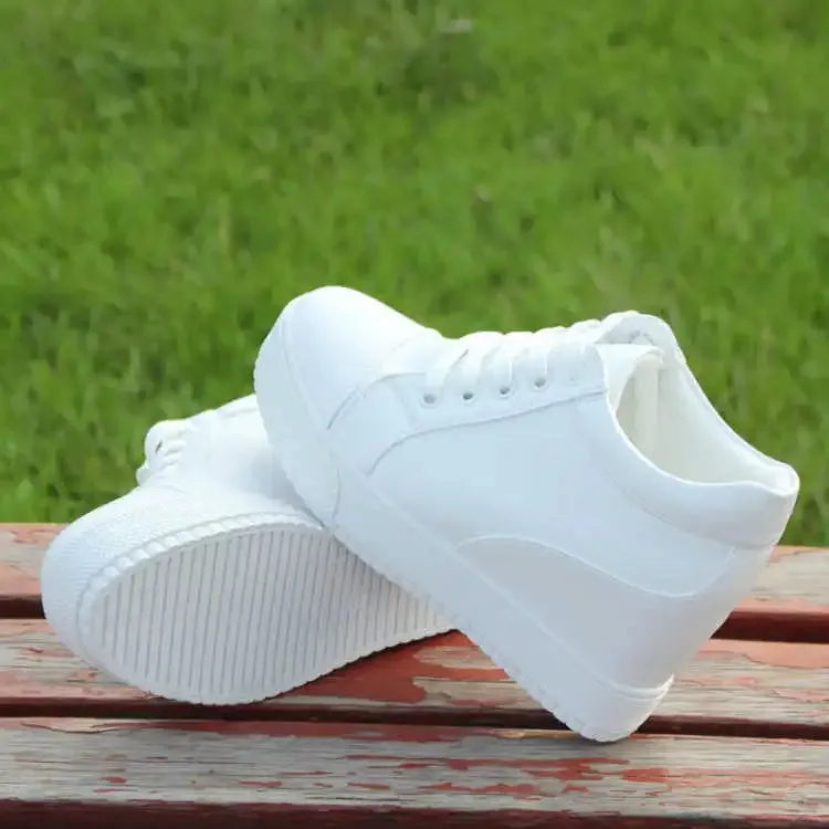 Joskaa 2024 New White Wedge Platform Sneakers