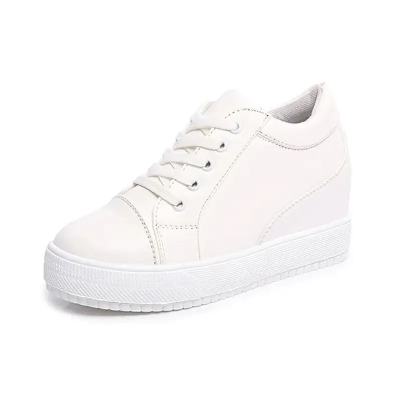 Joskaa 2024 New White Wedge Platform Sneakers