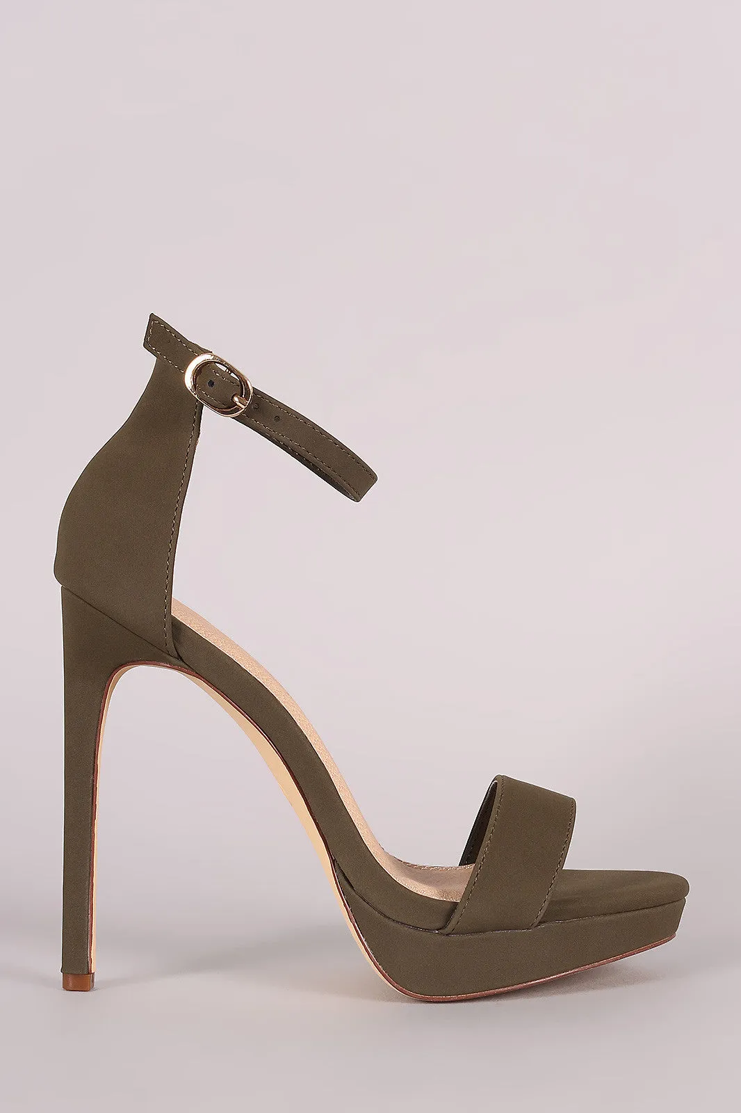 Liliana Nubuck Ankle Strap Platform Heel