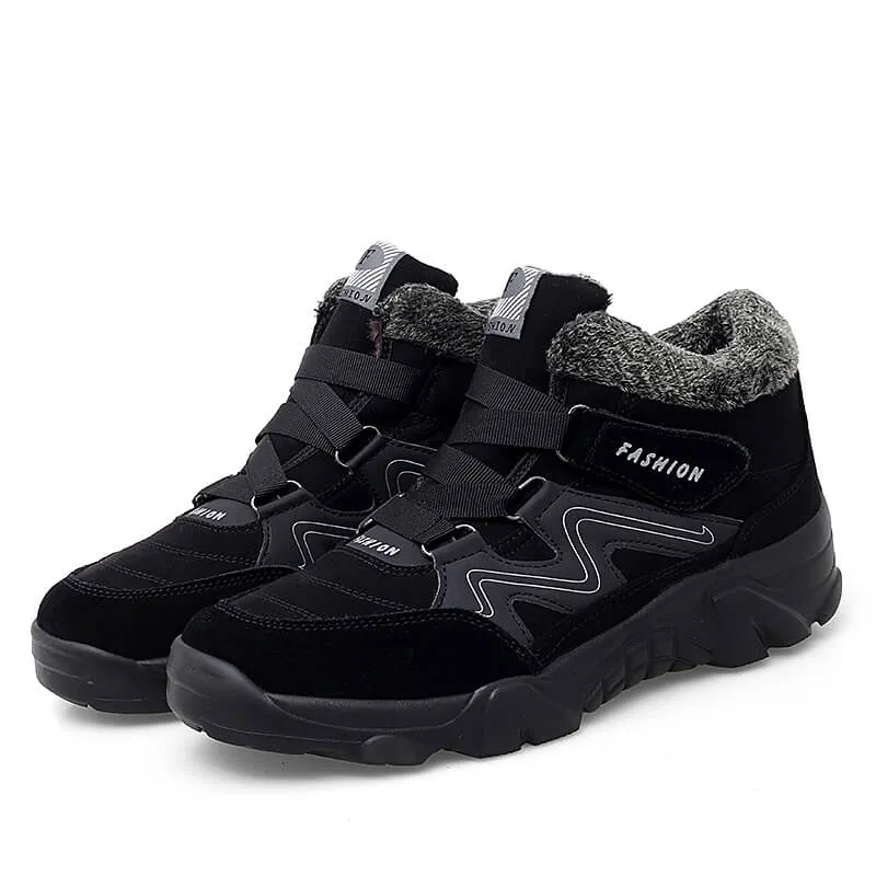 Man's winter thermal velvet velcro buckle trendy joker hiking sneakers