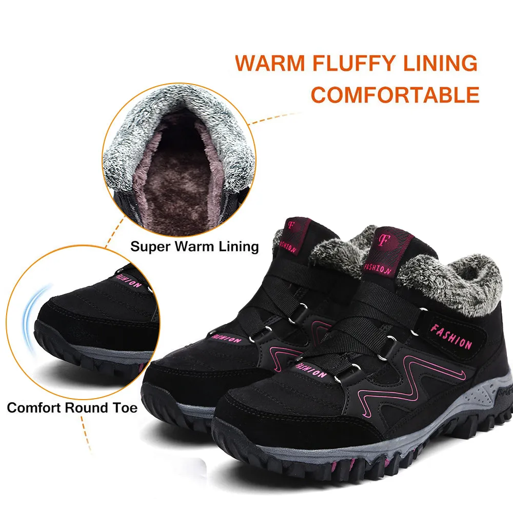 Man's winter thermal velvet velcro buckle trendy joker hiking sneakers