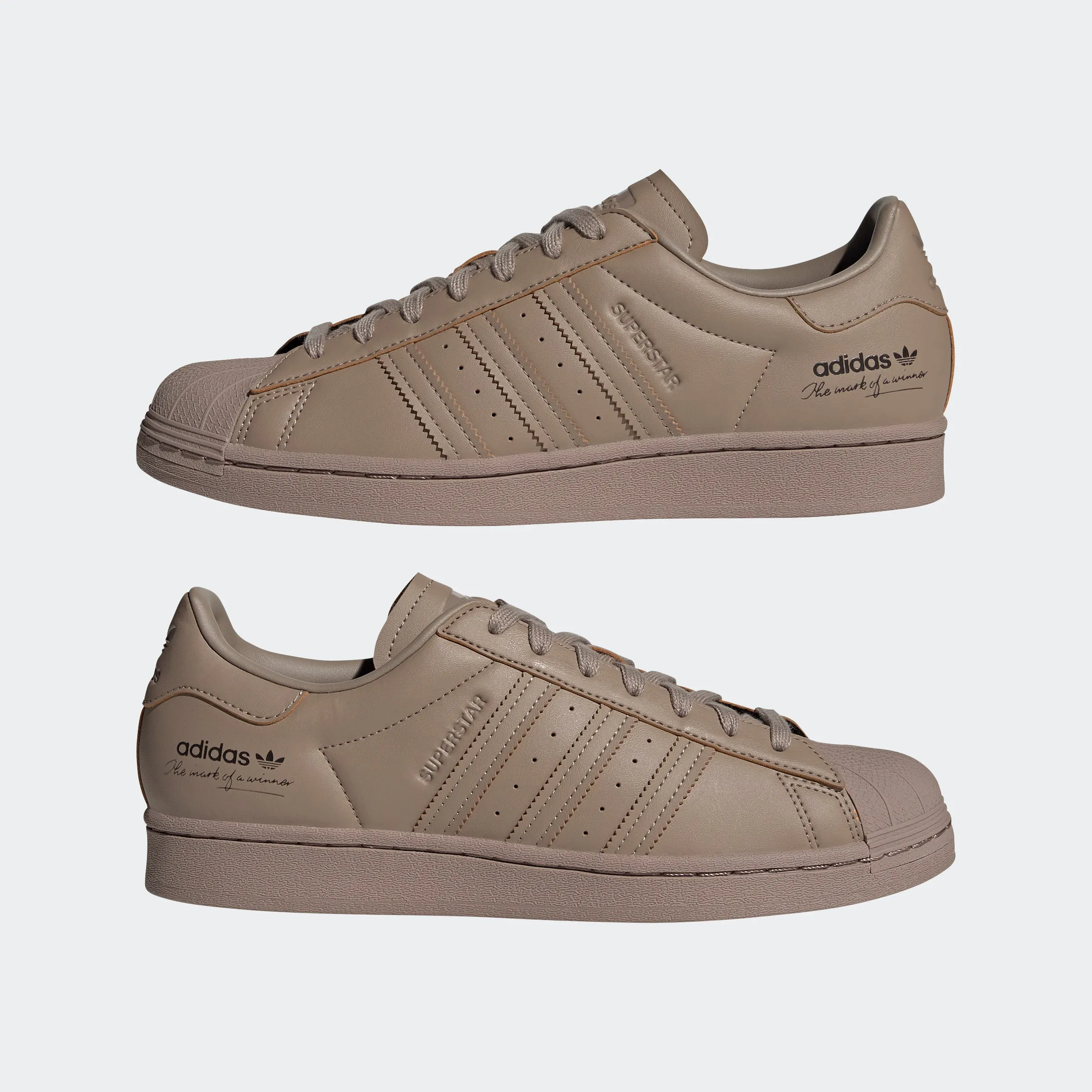 Men's adidas Originals Superstar Shoes Chalky Brown