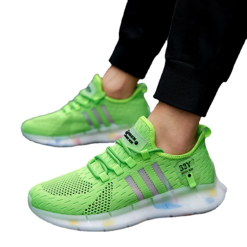 Men's shoes summer 2024 new flying mesh shoes casual running shoes summer breathable mesh sports shoes men's shoes