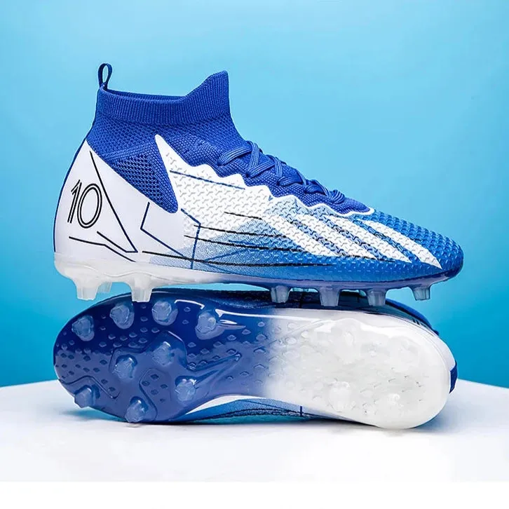 Messi Style High Top Soccer Cleats/TF/FG Professional Football Shoes