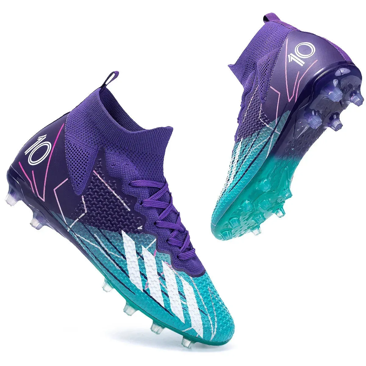 Messi Style High Top Soccer Cleats/TF/FG Professional Football Shoes