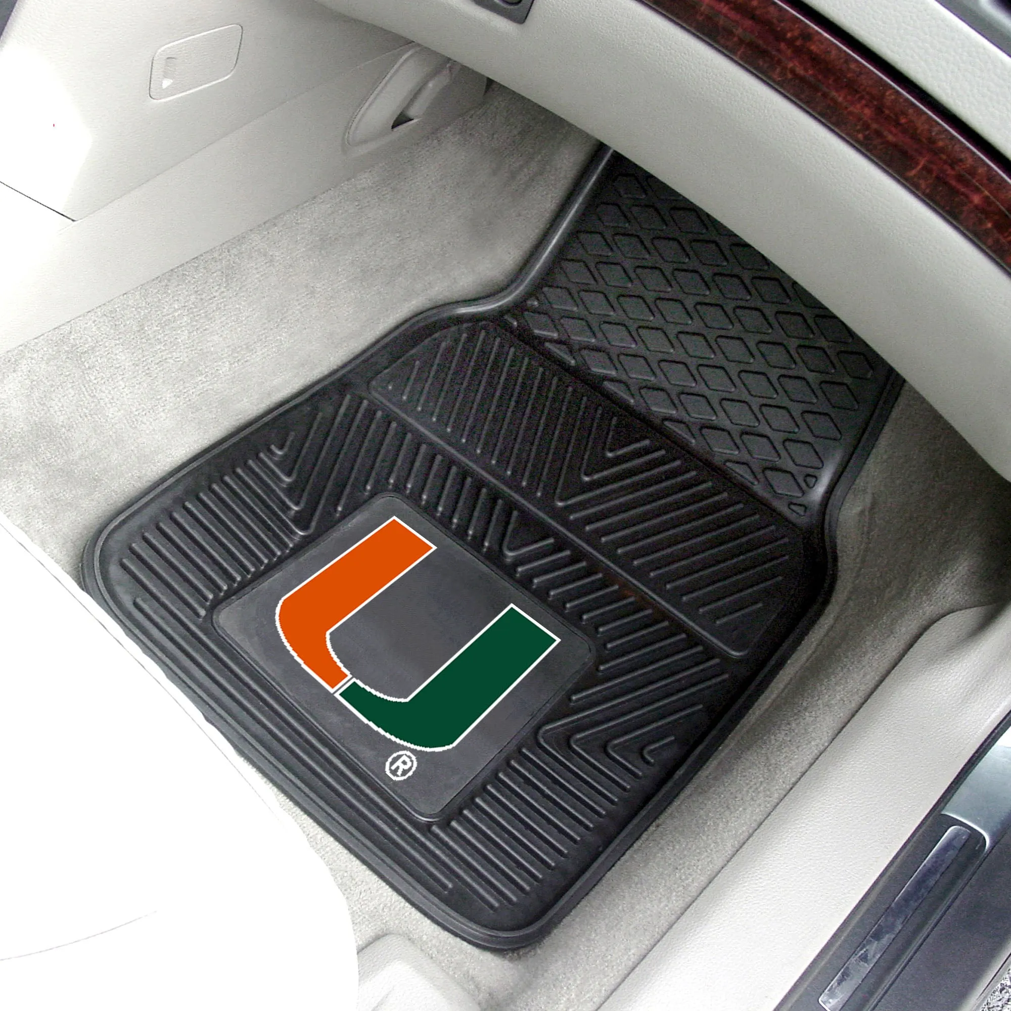 Miami Hurricanes Heavy Duty Car Mat Set - 2 Pieces