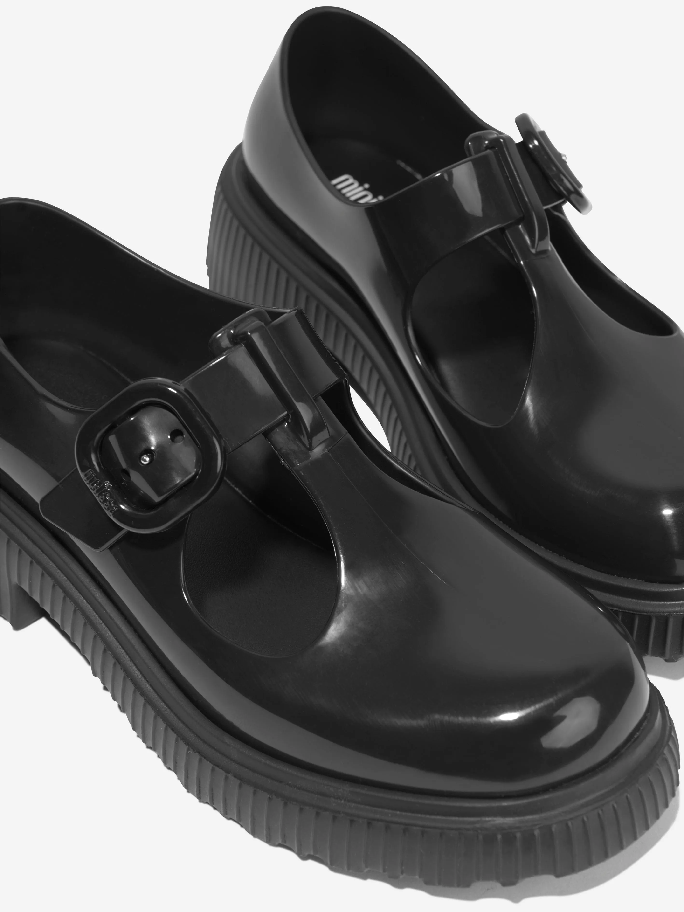 Mini Melissa Girls Jackie T-Bar Jelly Shoes in Black