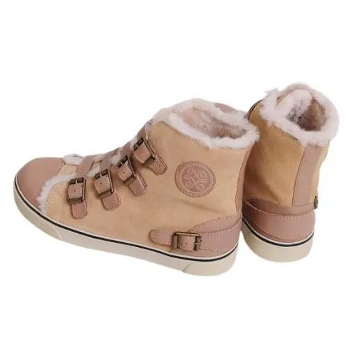 MUBO UGG Women Sneaker with TPR Sole - Chestnut