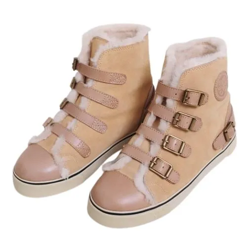 MUBO UGG Women Sneaker with TPR Sole - Chestnut