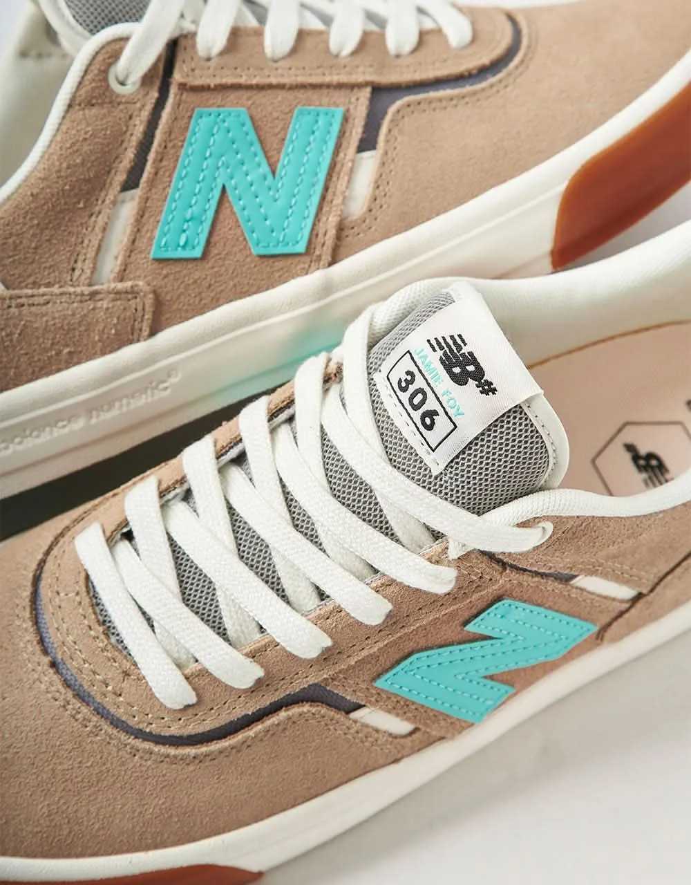 New Balance Numeric Jamie Foy 306 Skate Shoes - Tan/Turquoise