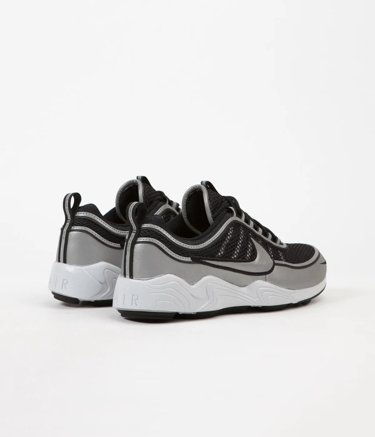 Nike Air Zoom Spiridon '16 Shoes - Black / Metallic Silver - Metallic Silver