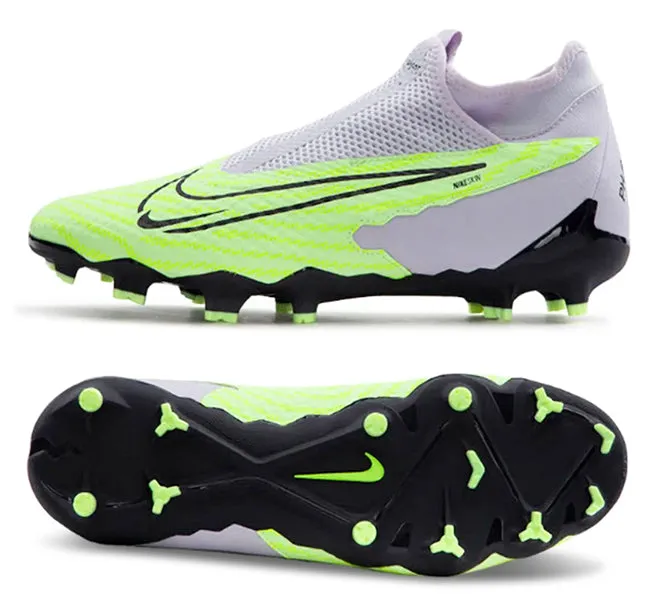 Nike Phantom GX Academy DF FG/MG Soccer Cleats (Barely Volt/Gridiron-Barely Grape)