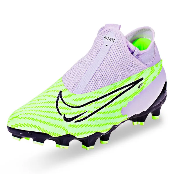 Nike Phantom GX Academy DF FG/MG Soccer Cleats (Barely Volt/Gridiron-Barely Grape)