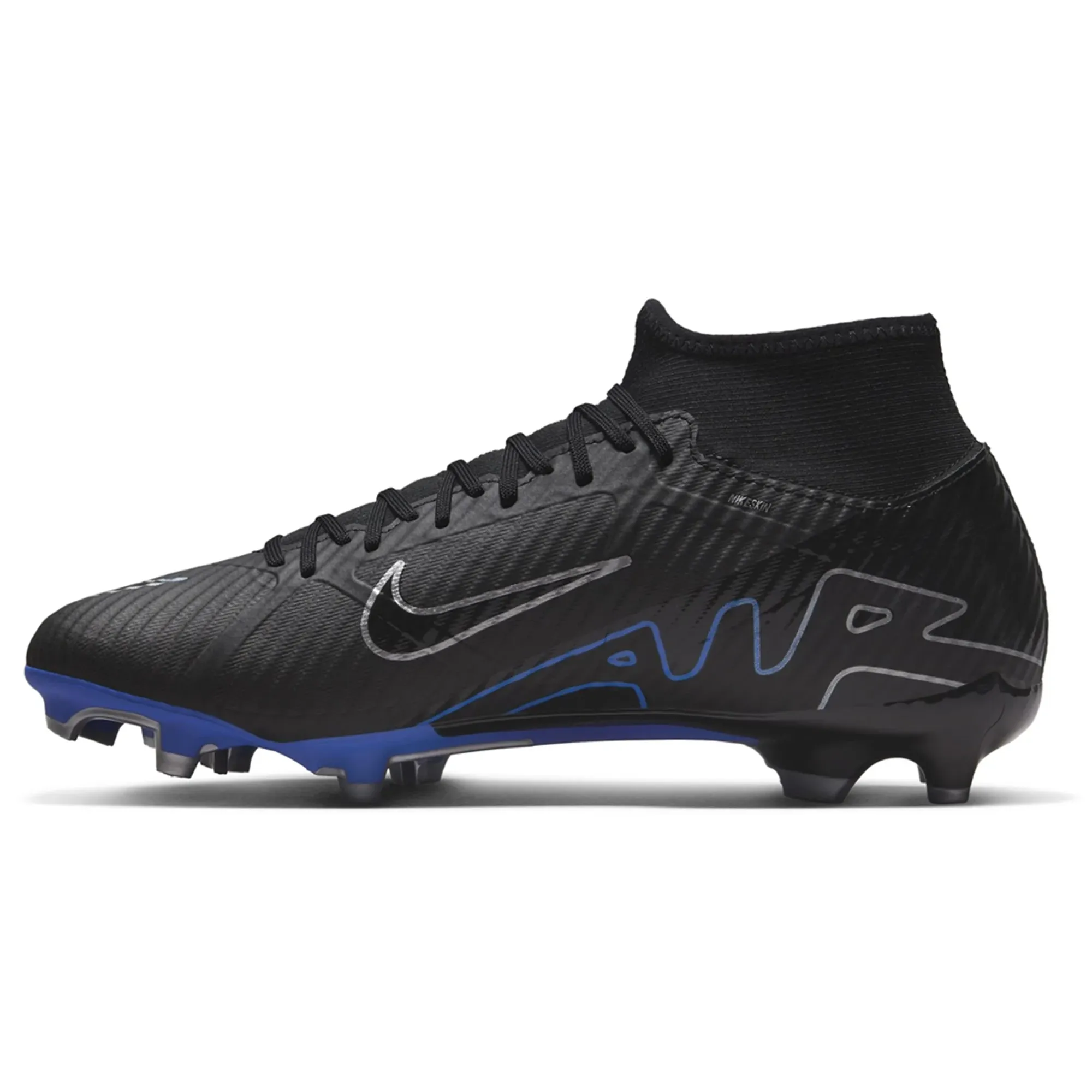 Nike Zoom Superfly 9 Academy FG/MG Soccer Cleats (Black/Chrome-Hyper Royal)