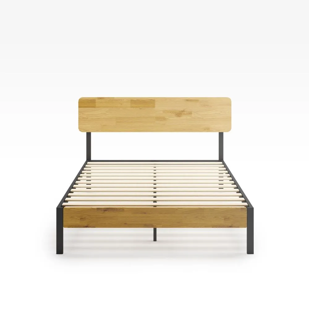 Olivia Metal and Wood Platform Bed Frame