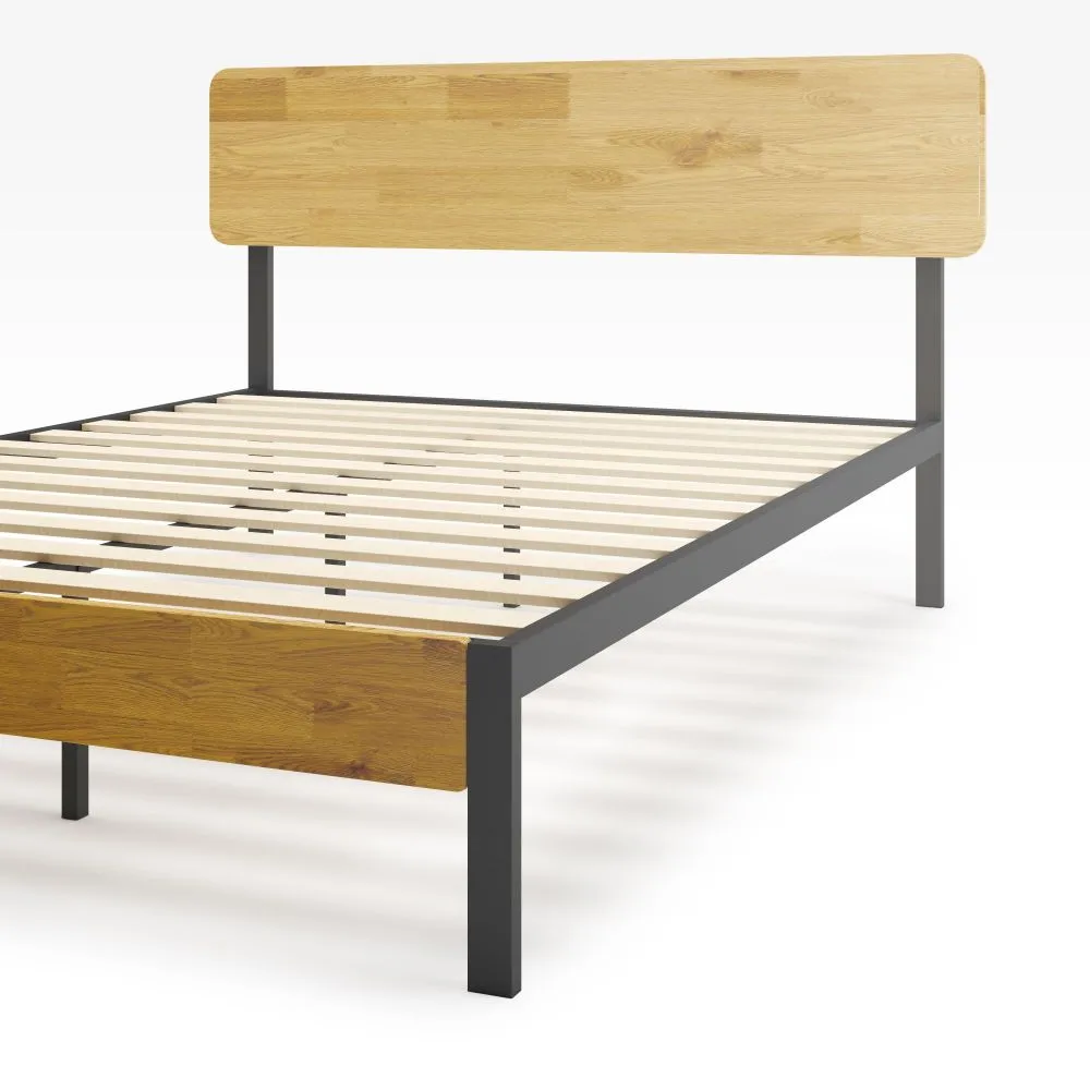 Olivia Metal and Wood Platform Bed Frame