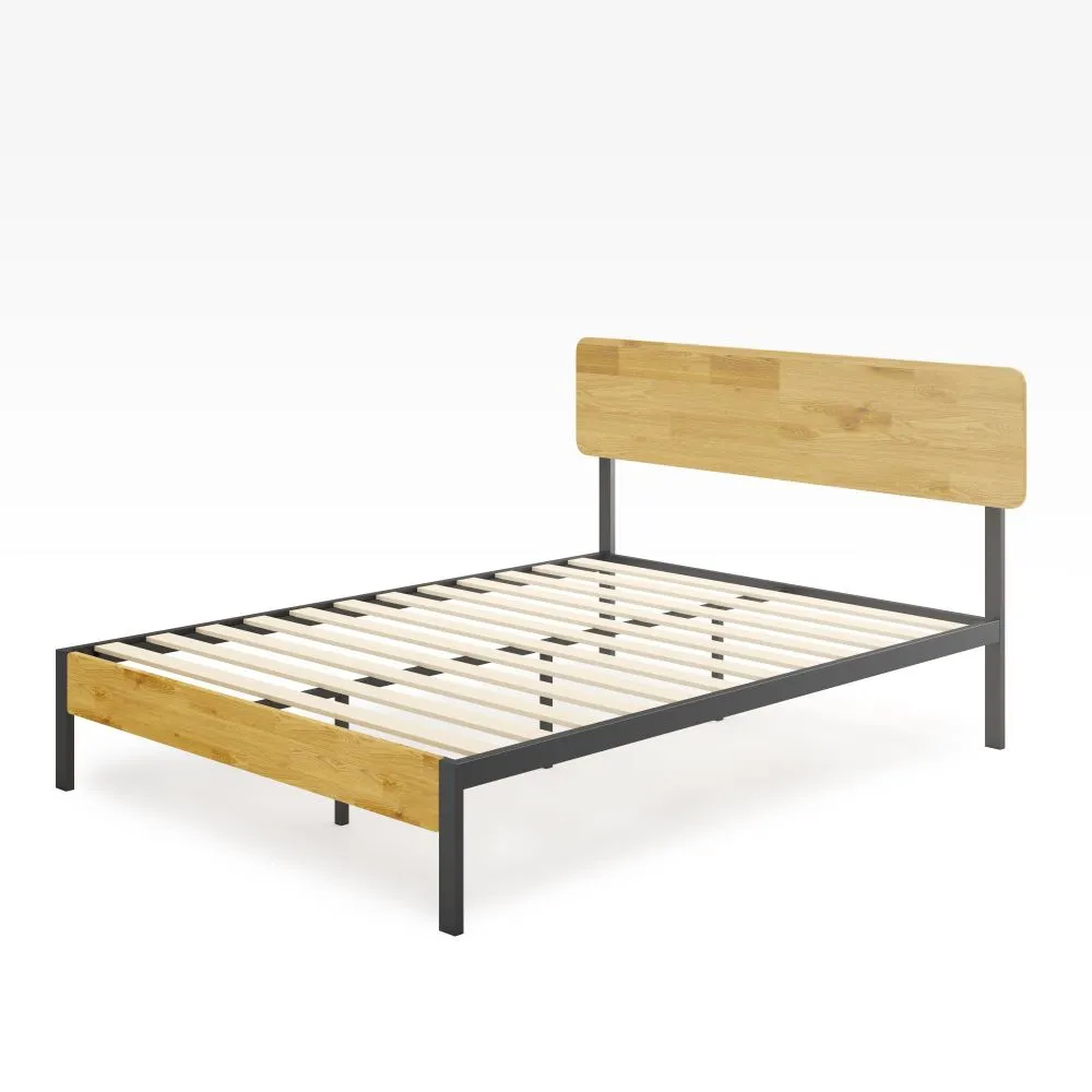 Olivia Metal and Wood Platform Bed Frame