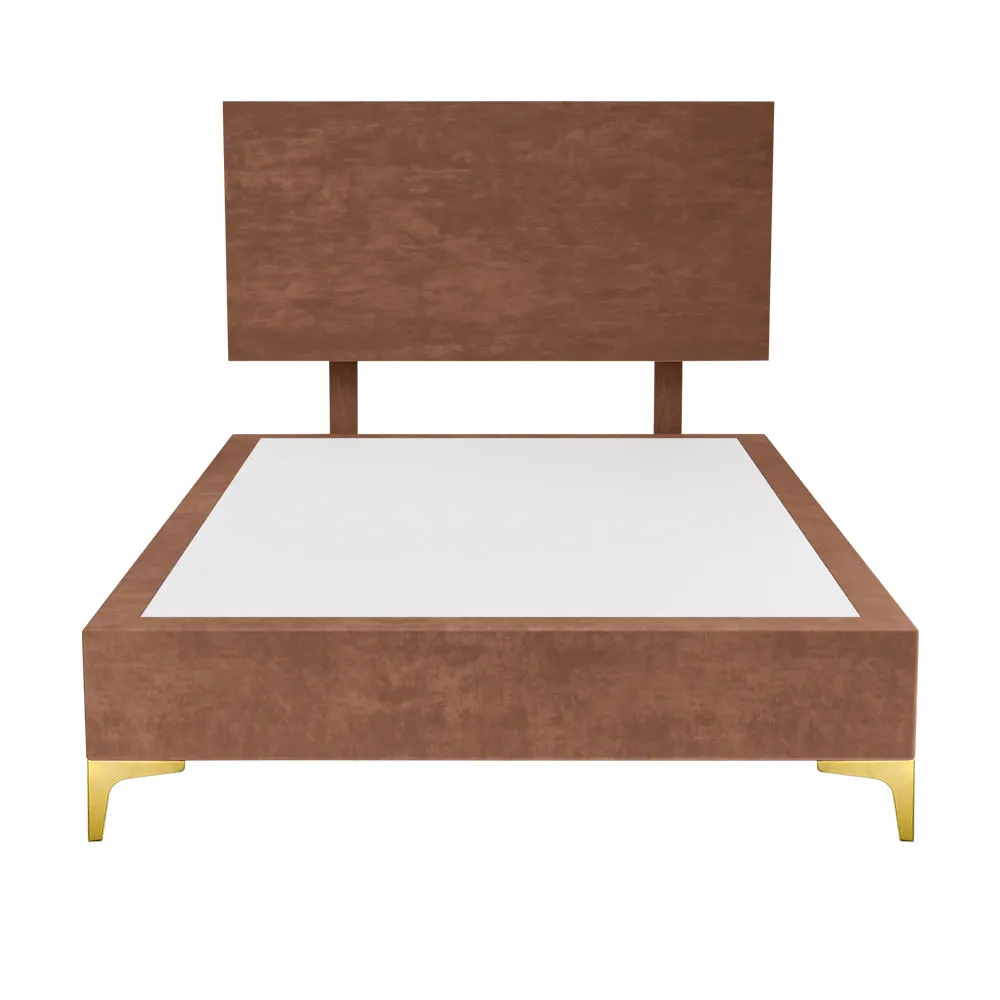 Platform Bedding Miami Without Lines Velvet Bed with Headboard