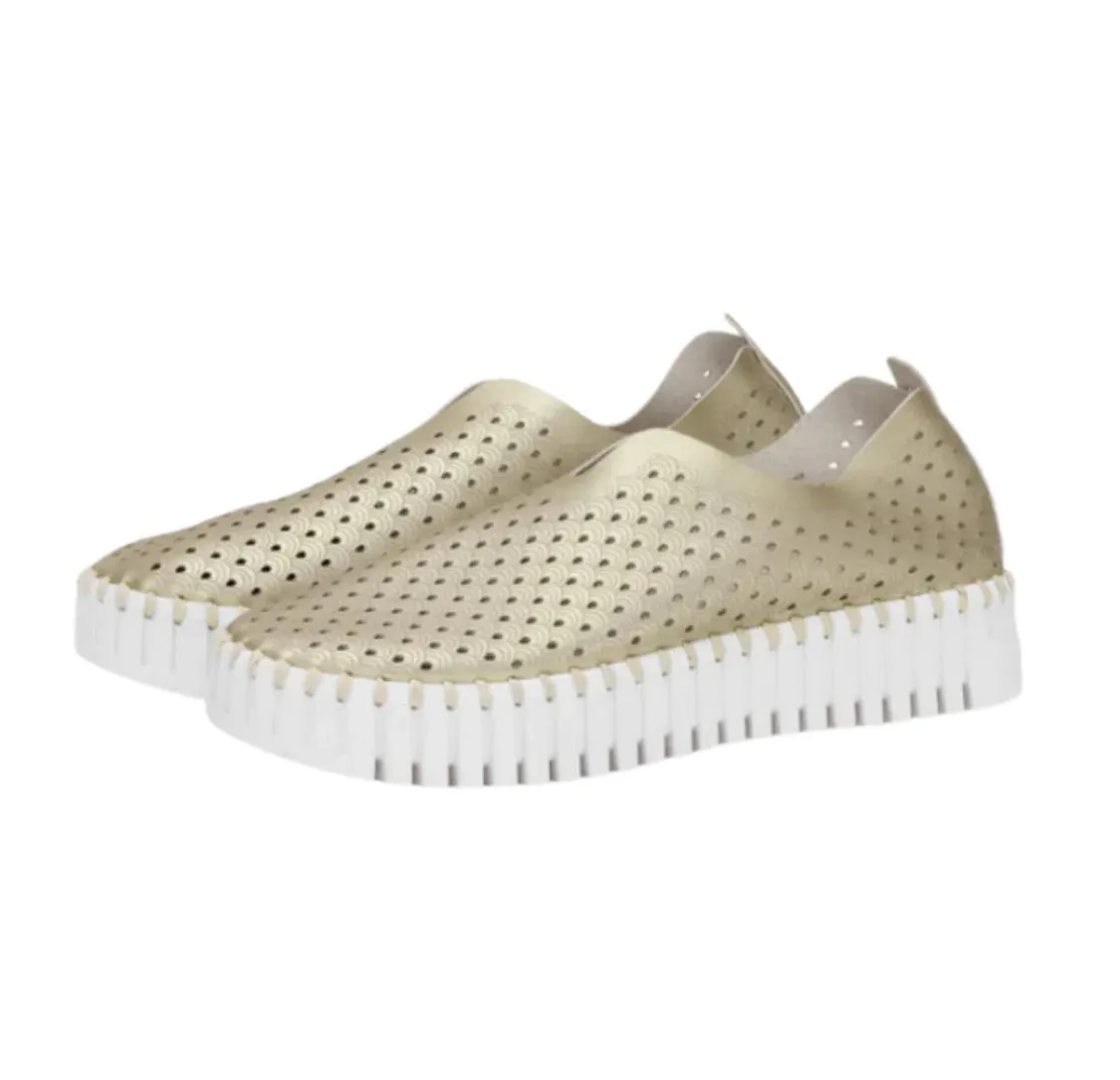 Platform Tulip Sneakers Slip-ons Gold Patin