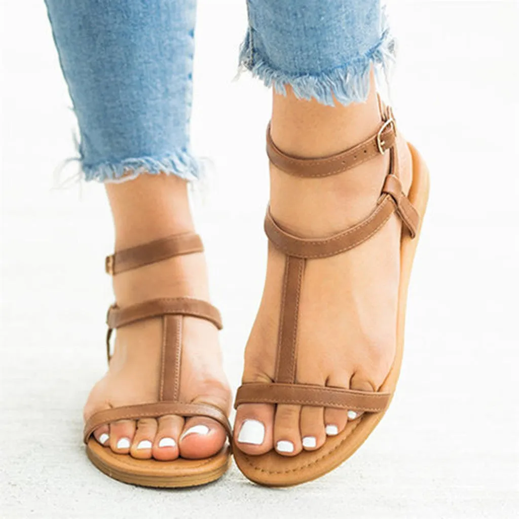 Plus size flat sandals for women