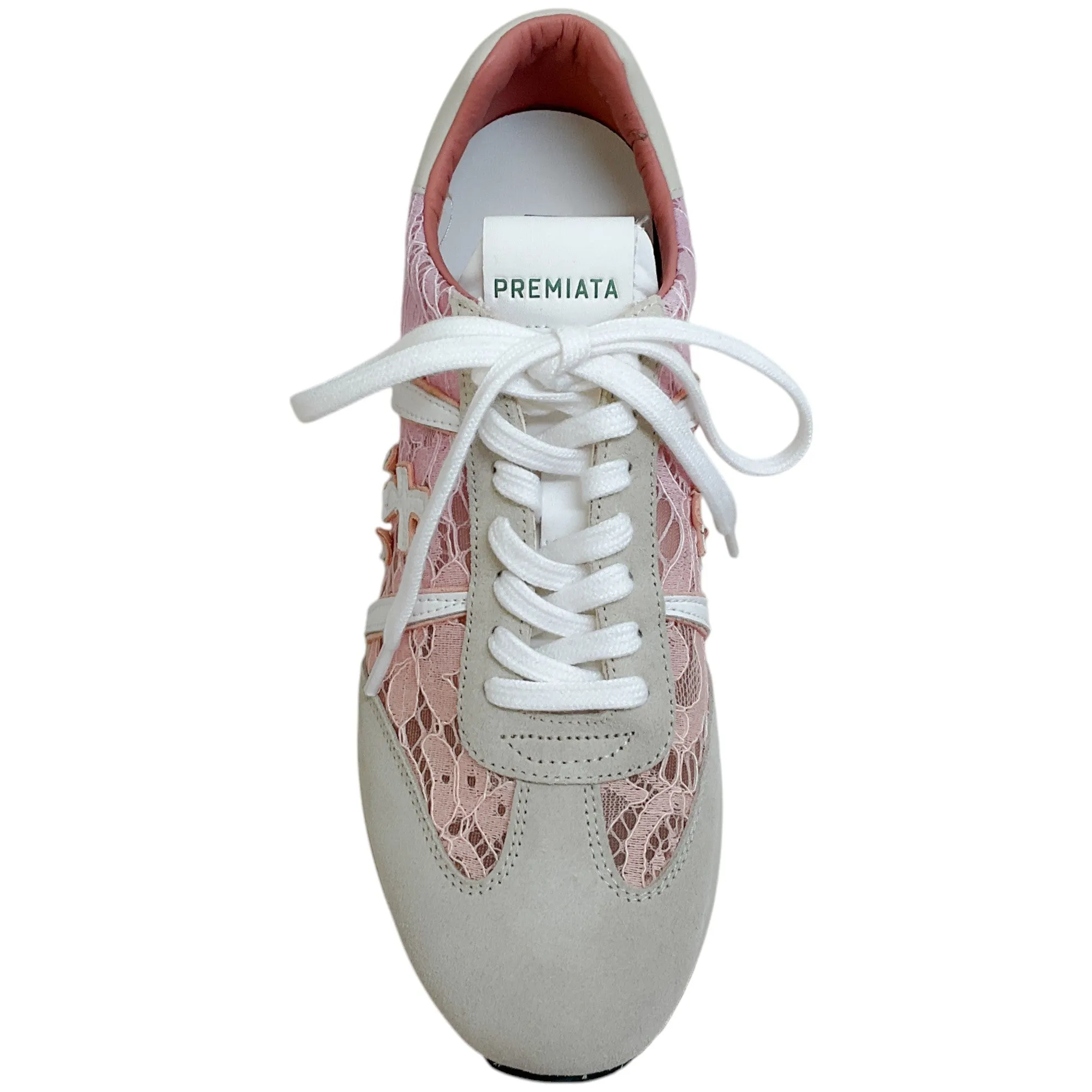 Premiata Pink / Taupe Lace Beth Platform Sneakers