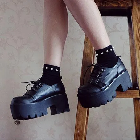 Punk Strap Belt Heavy Platform Shoes SD01715