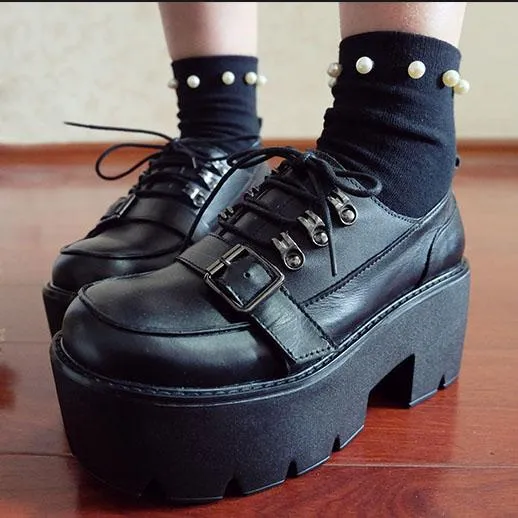 Punk Strap Belt Heavy Platform Shoes SD01715