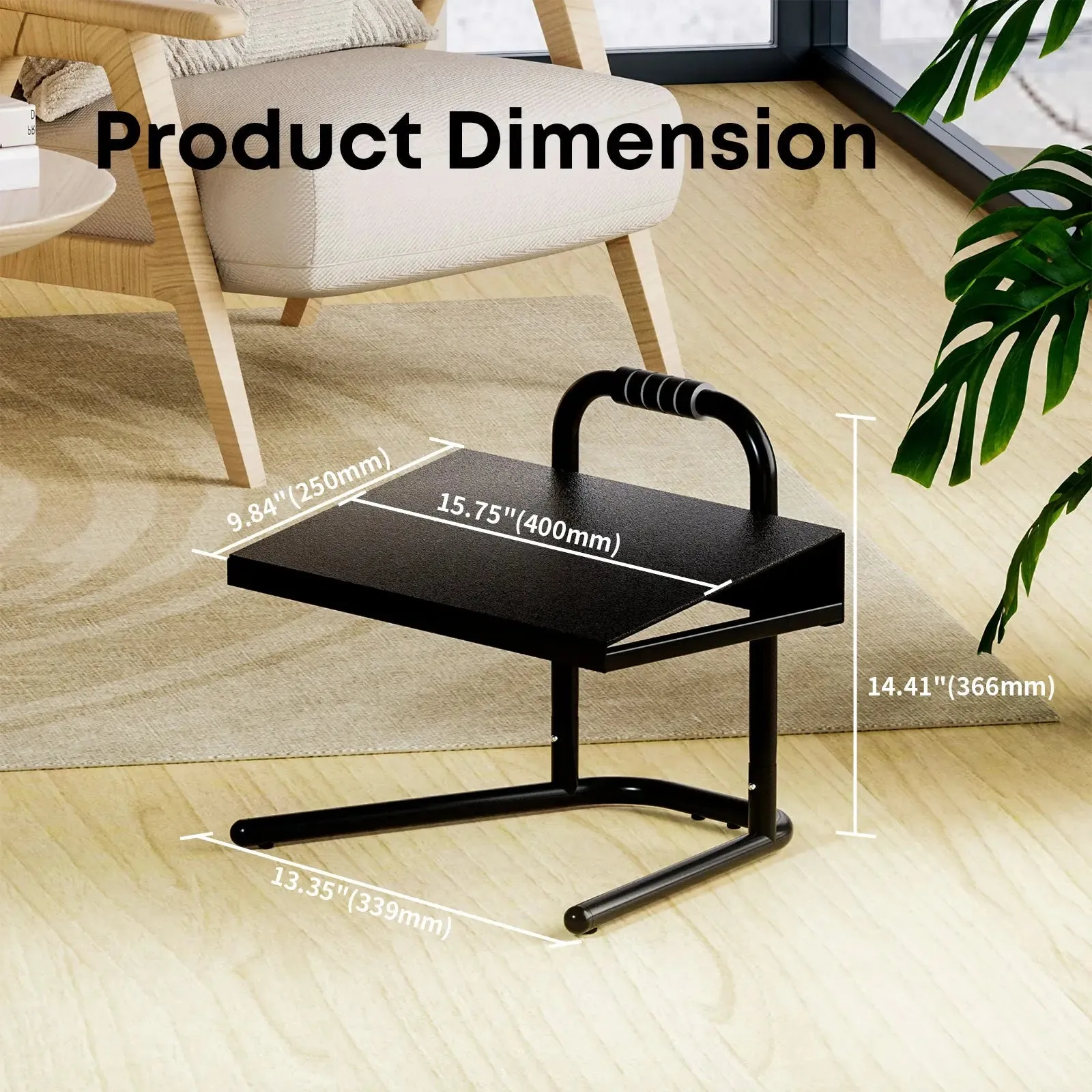 PUTORSEN Height Adjustable Standing Foot Rest with Soft Grip Handle