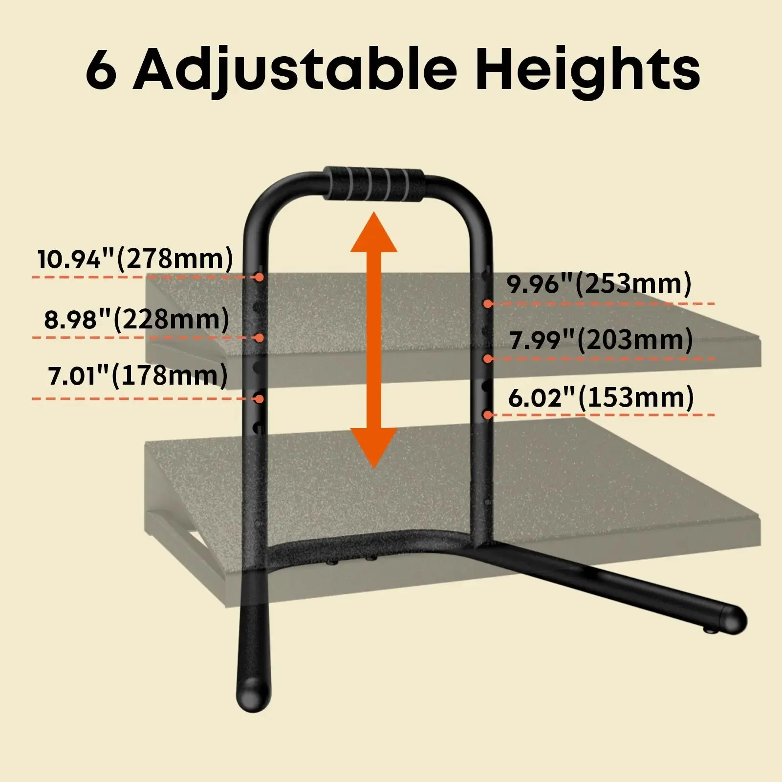 PUTORSEN Height Adjustable Standing Foot Rest with Soft Grip Handle