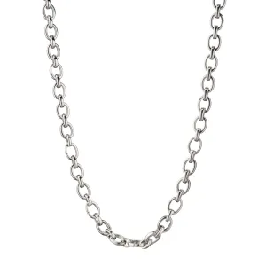 "Audrey" Link Charm Necklace in Sterling Silver