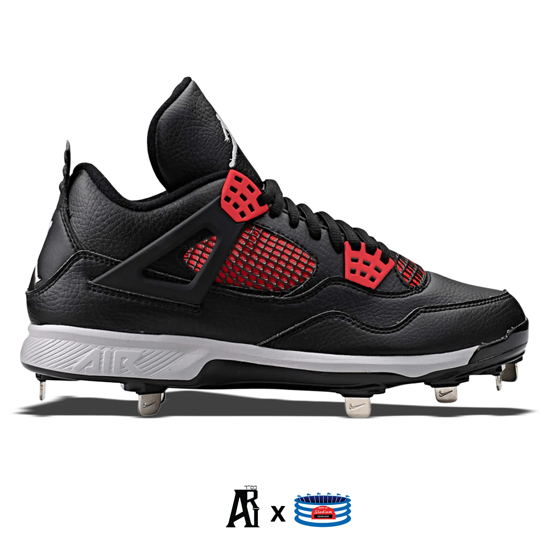 "Red Thunder" Jordan 4 Retro Cleats