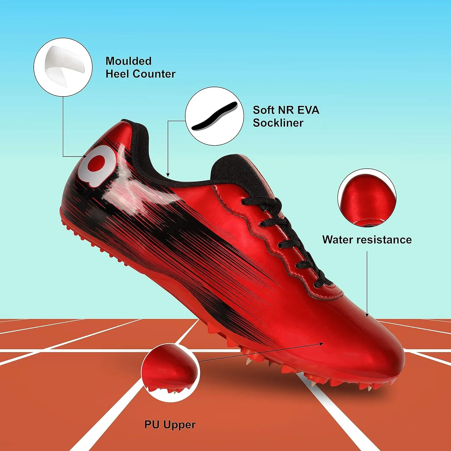 Race Running Spikes Running Shoes For Men (Red)