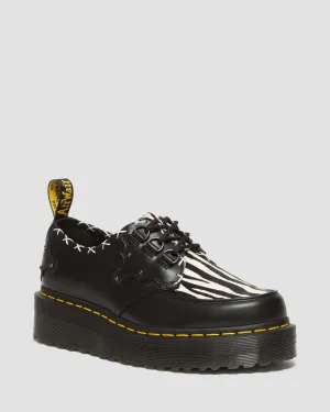 Ramsey 3-Eye Zebra Print & Leather Platform Creepers