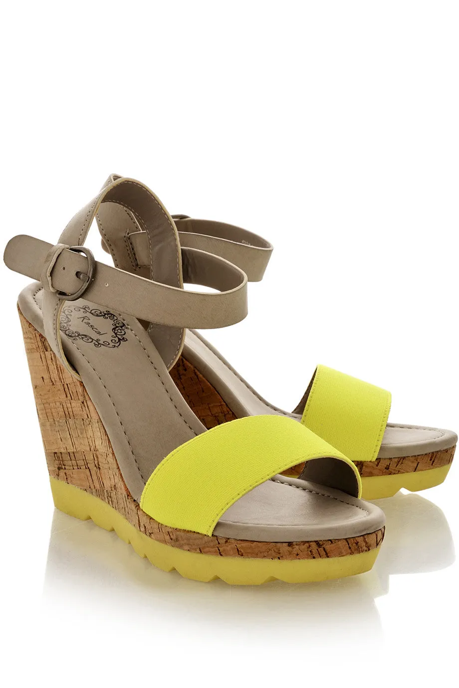 RASCAL HEDDIE Neon Yellow Wedges