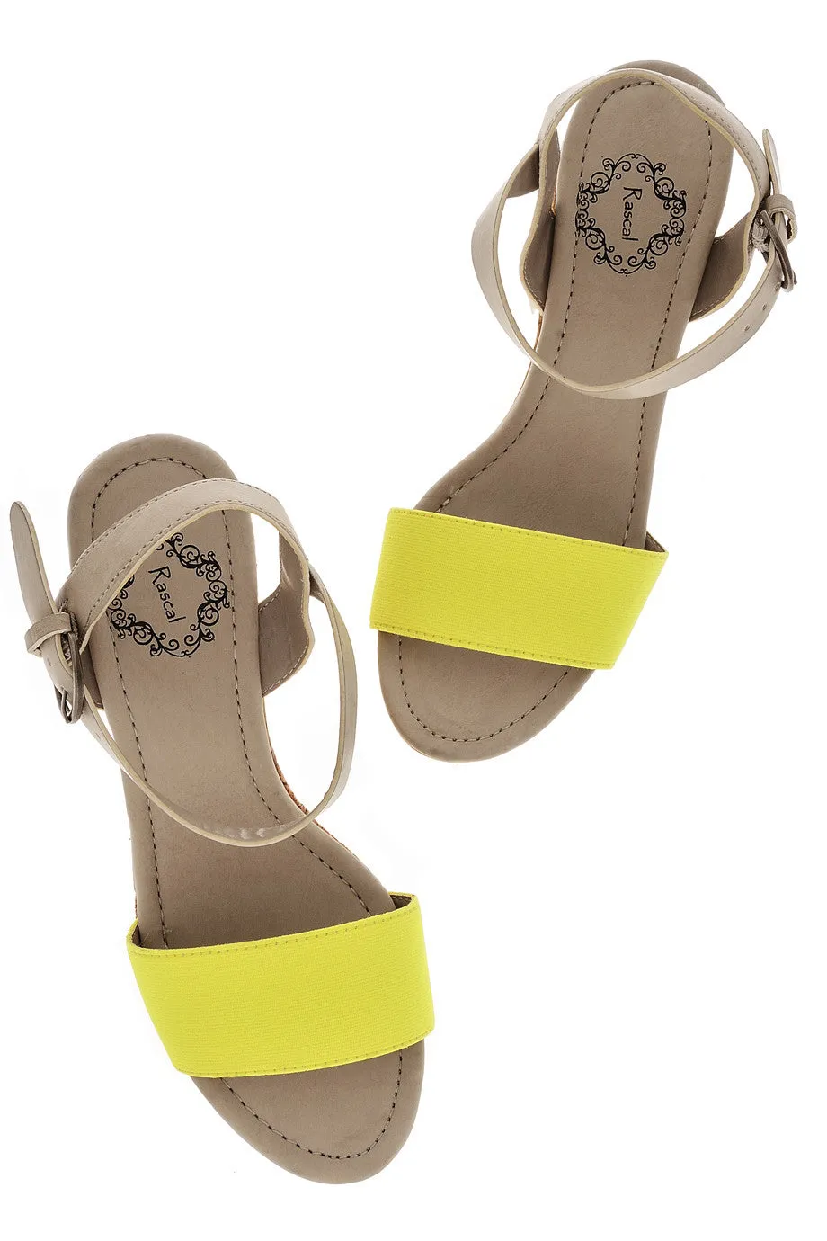 RASCAL HEDDIE Neon Yellow Wedges