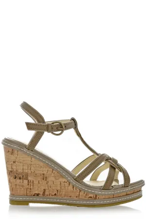 RASCAL JUNE Brown Cork Wedges