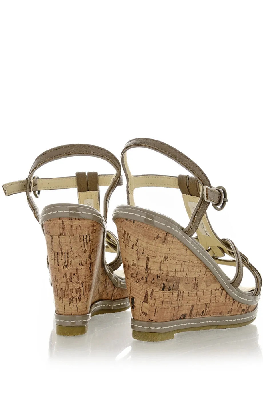 RASCAL JUNE Brown Cork Wedges