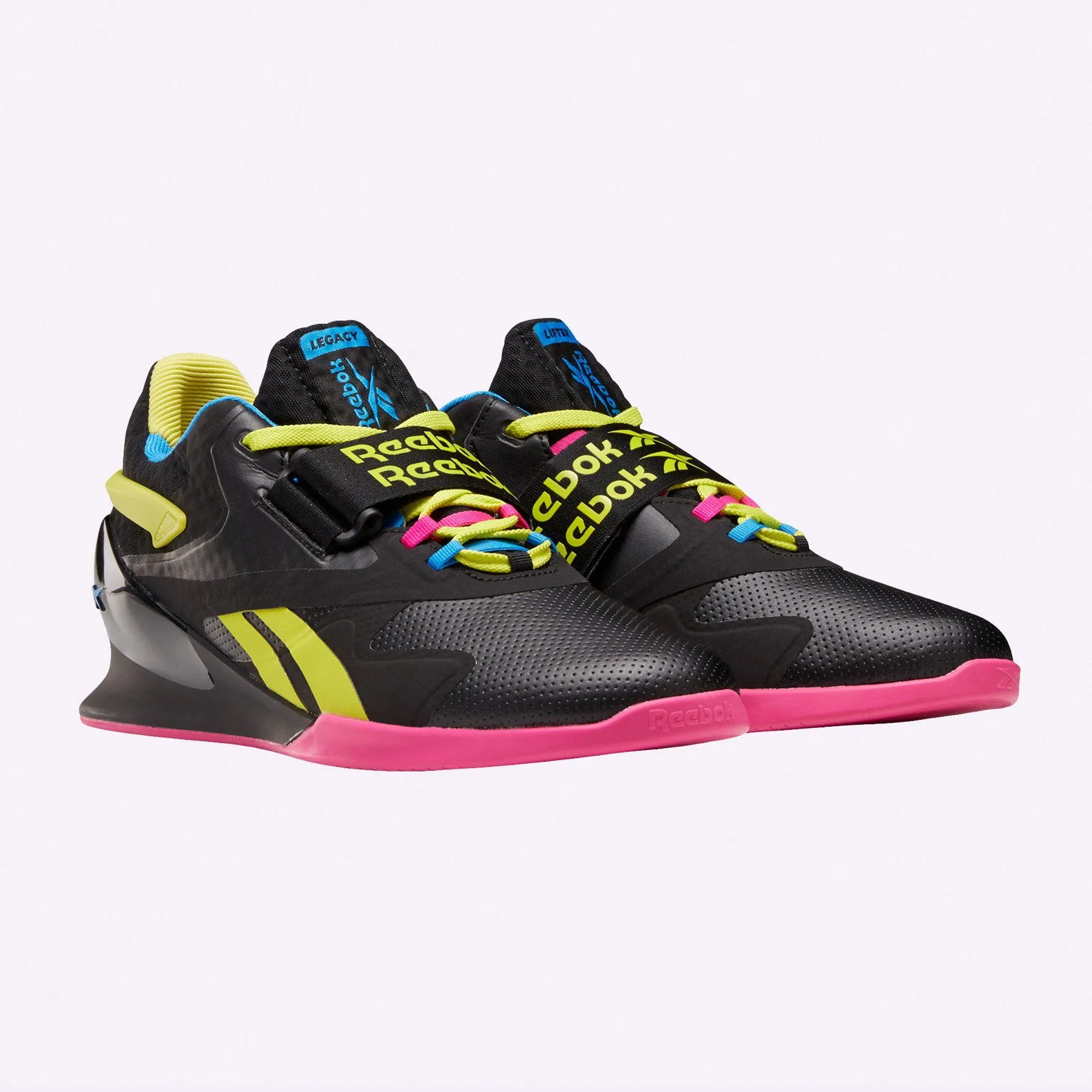 Reebok - Legacy Lifter II Shoes - Men's - BLACK/CHARTREUSE/PROUD PINK