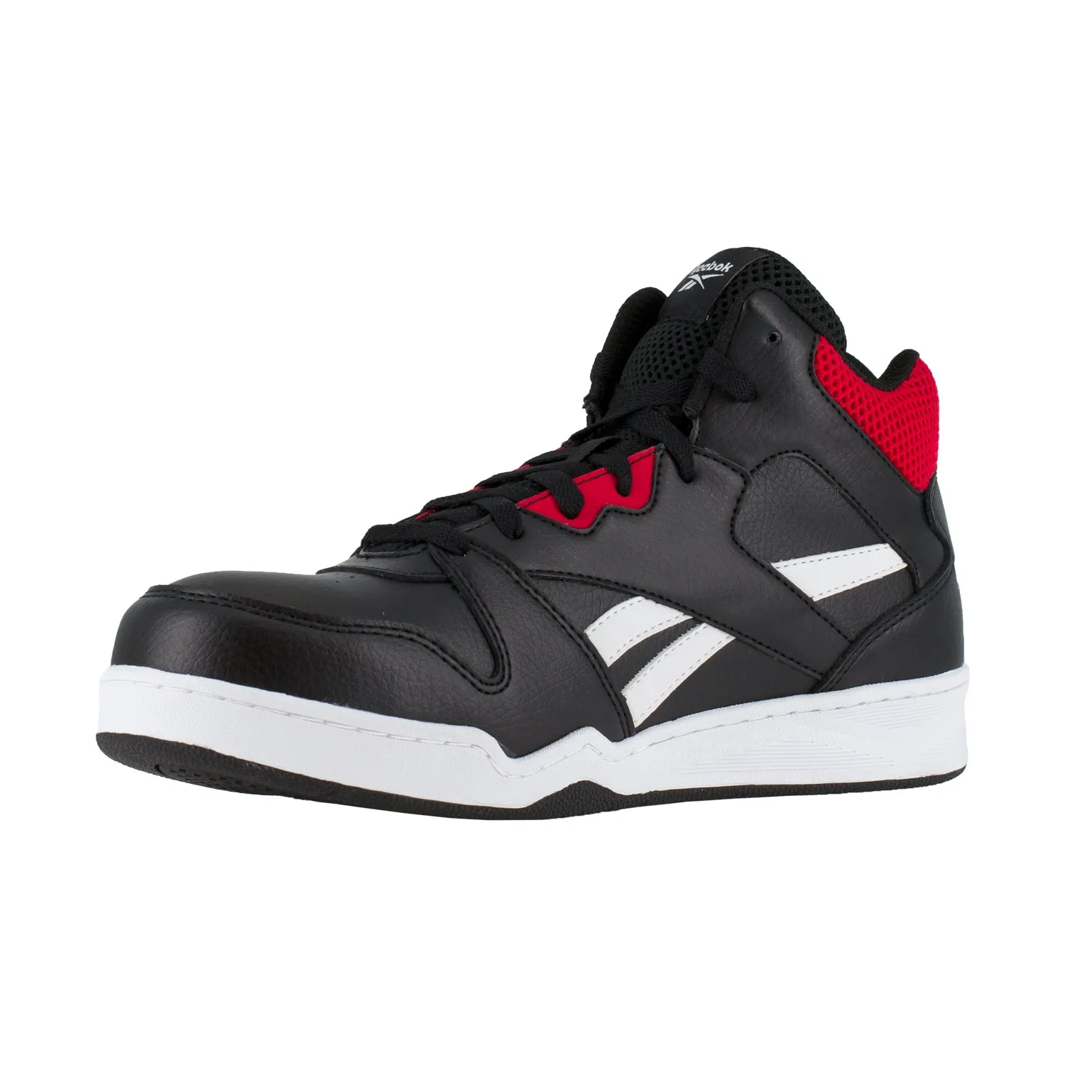 Reebok Mens Black/Red Leather Work Boots High Top Sneaker CT