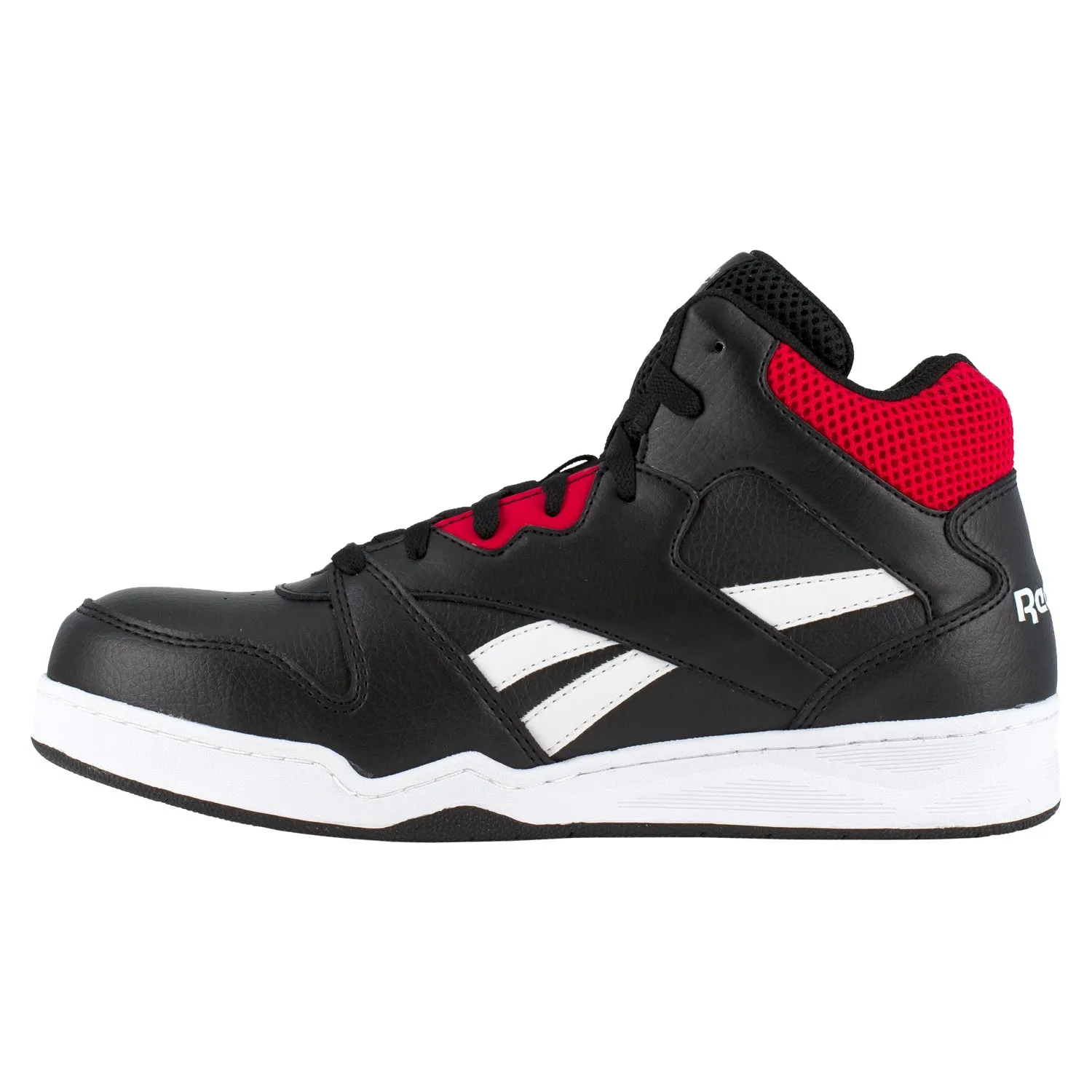 Reebok Mens Black/Red Leather Work Boots High Top Sneaker CT