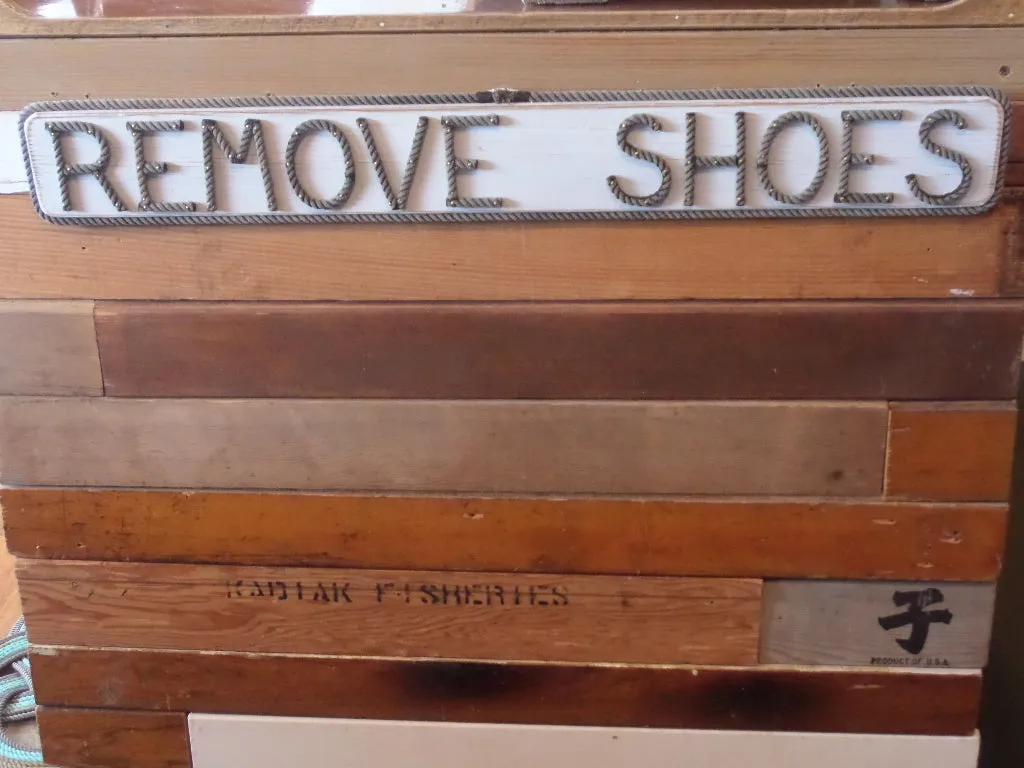 Remove Shoes Sign