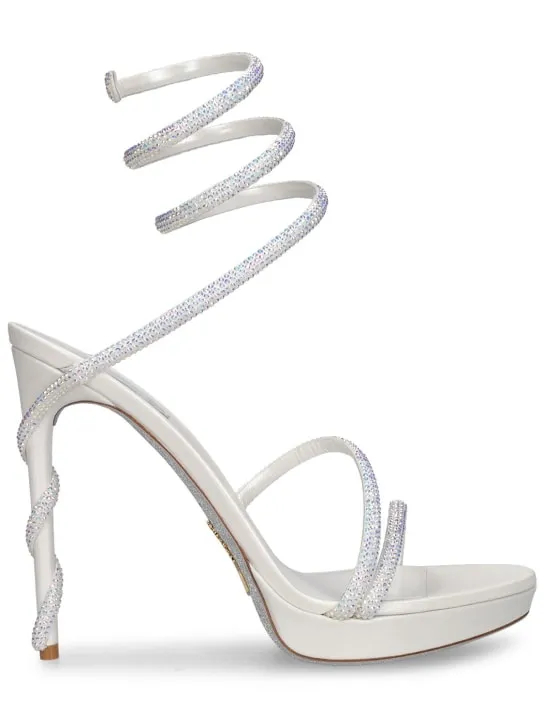 René Caovilla   120mm Margot satin &amp; crystals sandals 