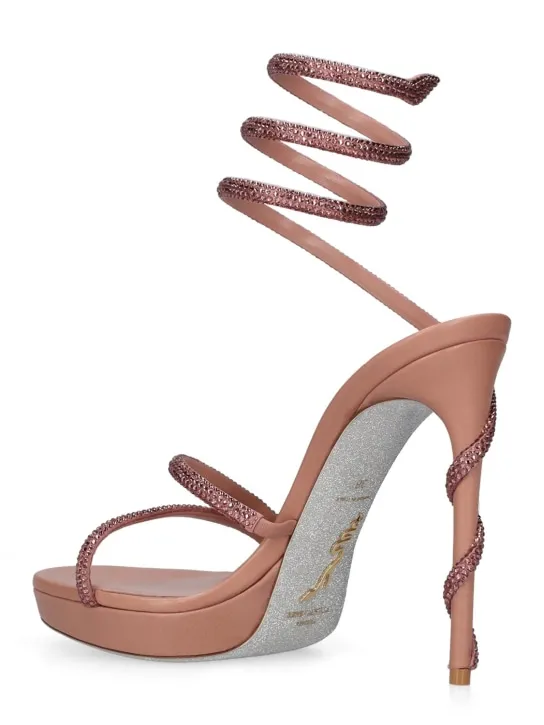 René Caovilla   120mm Margot satin &amp; crystals sandals 