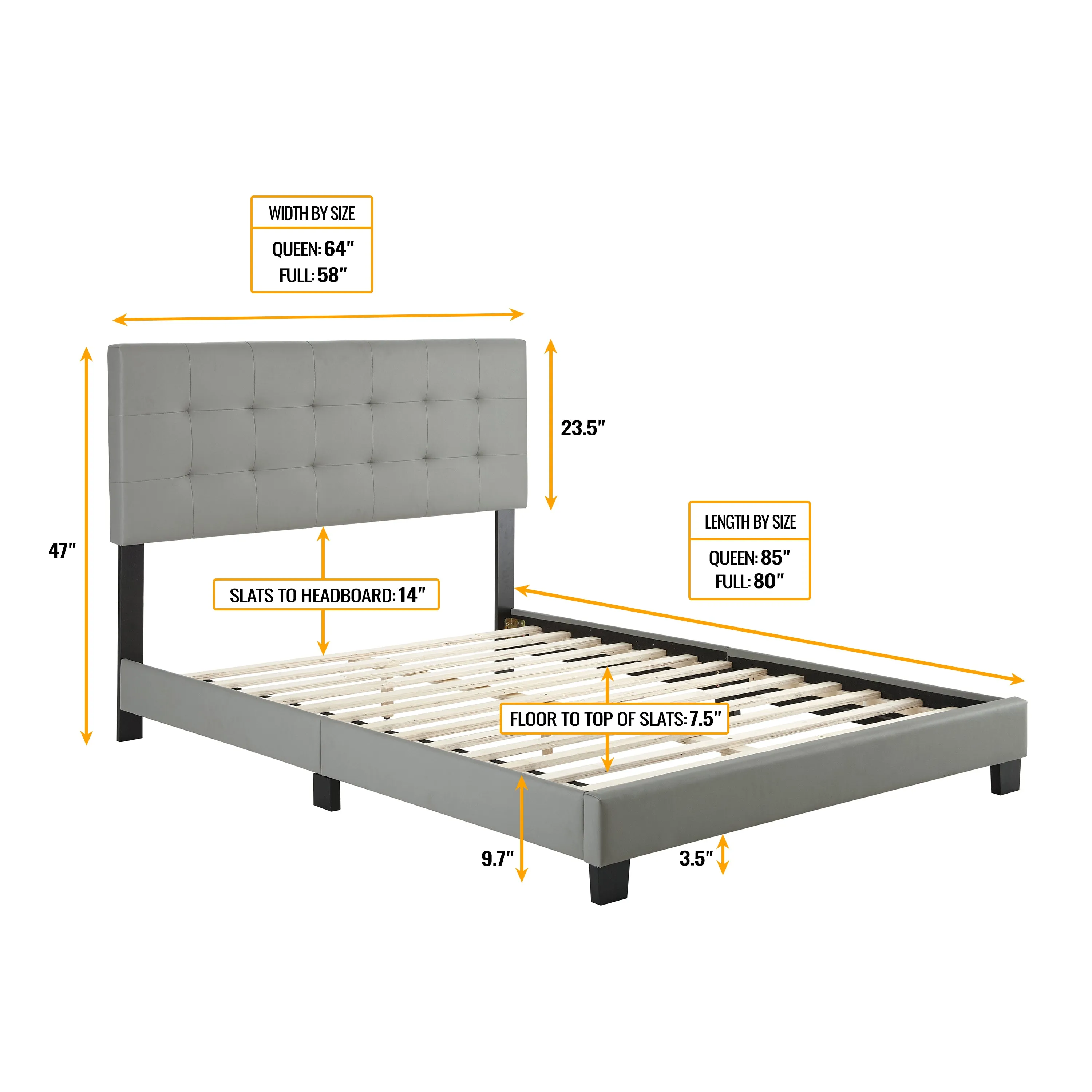 Roma Upholstered Platform Bed