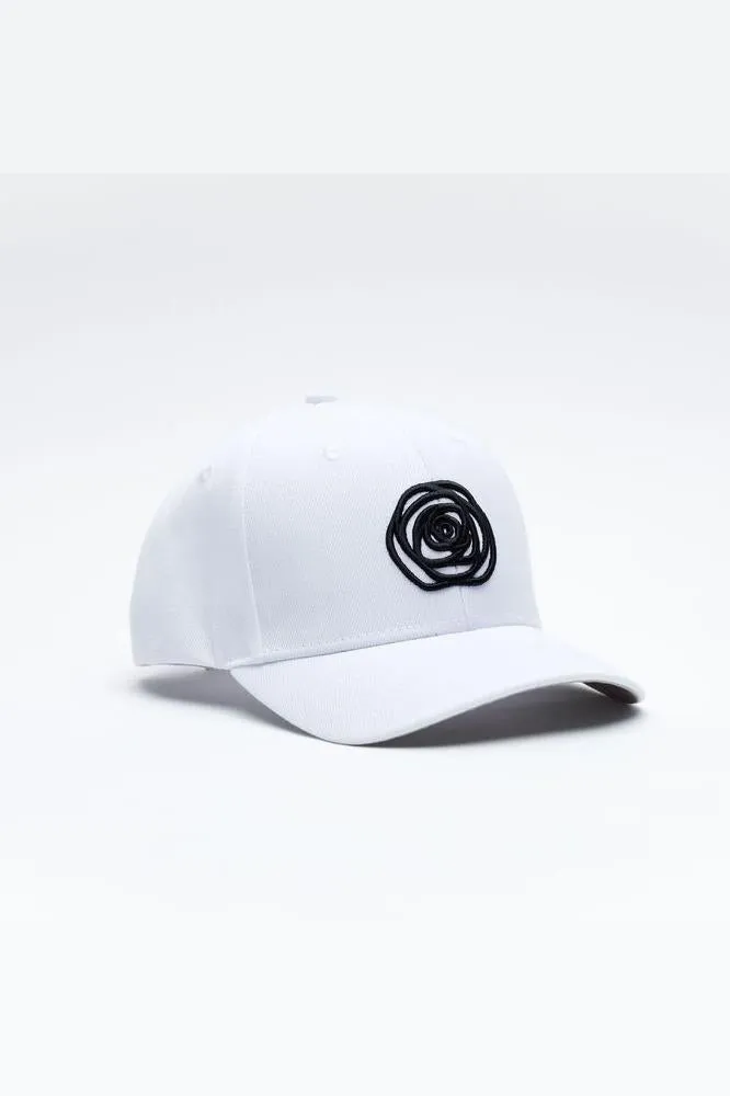 Rose Road Baseball Cap White with Black Logo