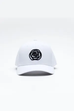 Rose Road Baseball Cap White with Black Logo