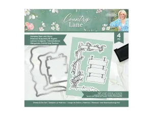 Sara Signature Country Lane Stamp and Die - Hanging Sign and Vines