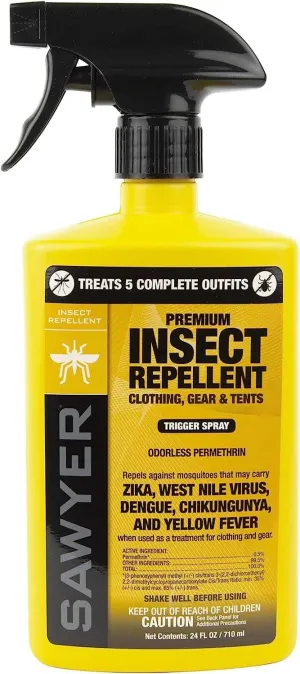 Sawyer Products SP657 Premium Permethrin Insect Repellent for Clothing, Gear & Tents, Trigger Spray, 24-Ounce